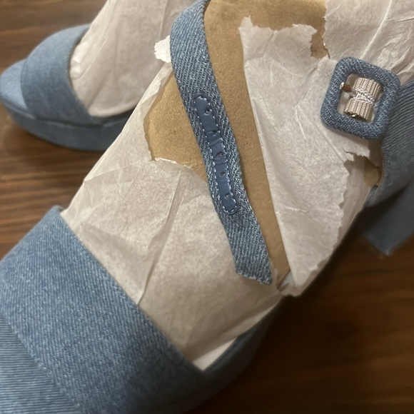 Lifestride Blue Denim Block Sandals Size 10 W - Picture 10 of 15